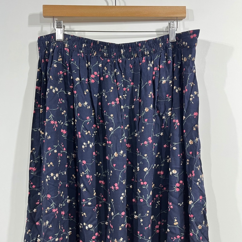 Maggie Lawrence Vintage Dark Floral Maxi Skirt Cottagecore Womens 18 20 Romantic - Picture 5 of 9